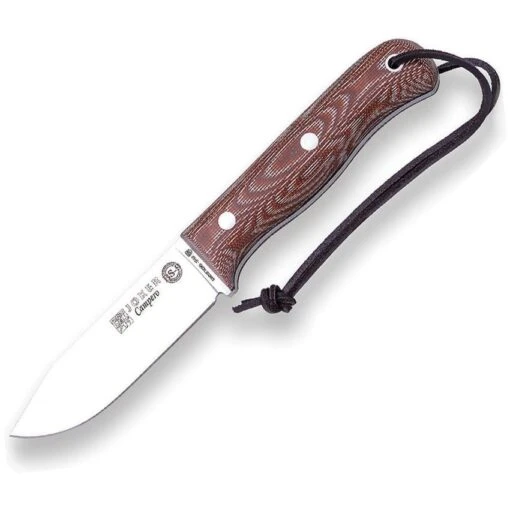 Joker CM112 Bushcraft Stainless Drop Point Blade Survival Knife With Brown Canvas Micarta Handle -Buck Knives Shop 223220 223224