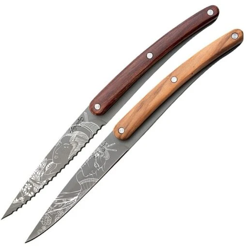 Deejo CFB103 Pairing Knife Set Japanese -Buck Knives Shop 320633 320638